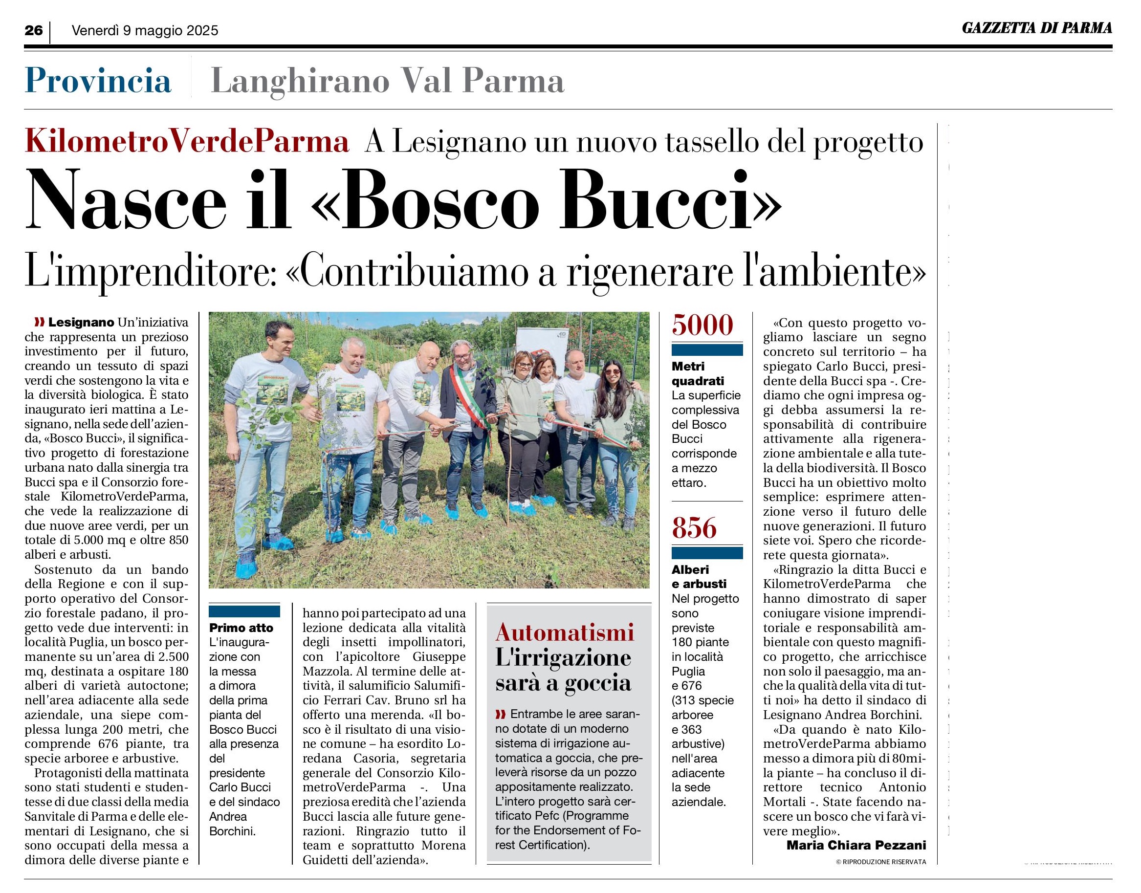 Nasce il «Bosco Bucci»
